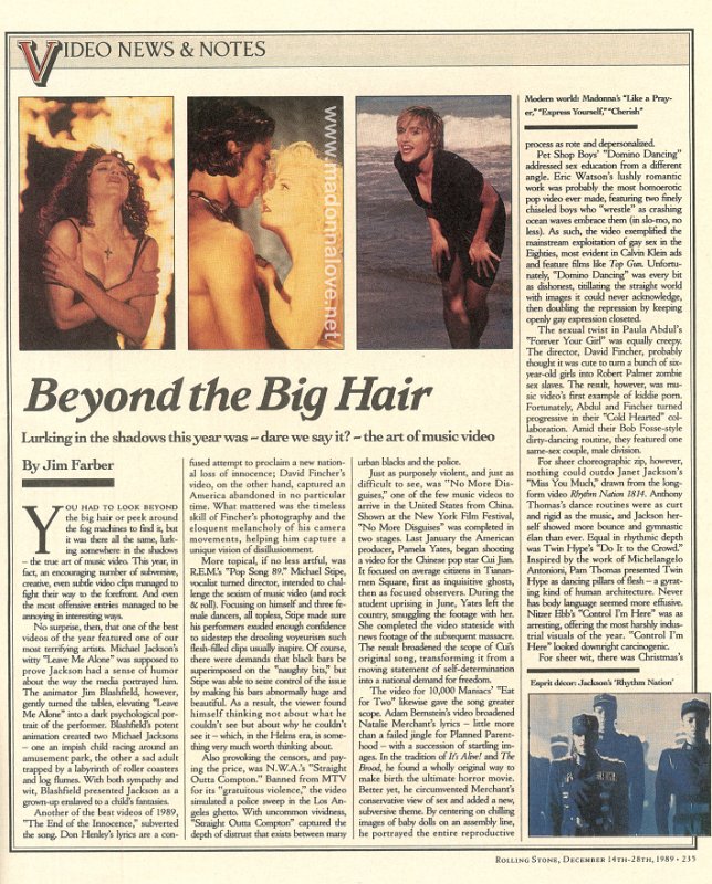 1989 - December - Rolling Stone - USA - Beyond the big hair