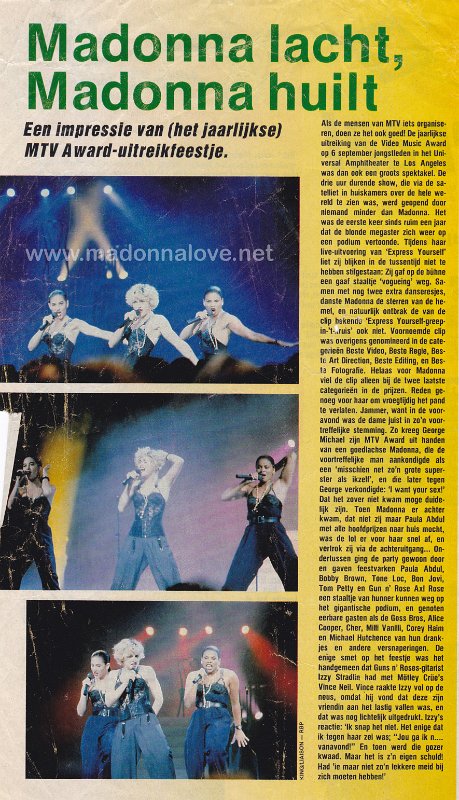 1989 - September - Hitkrant - Holland - Madonna lacht Madonna huilt