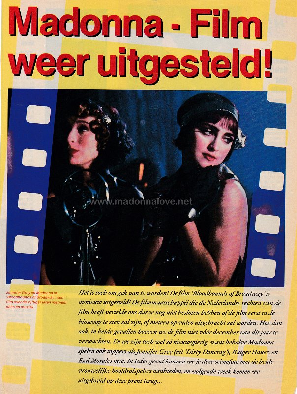 1989 - Unknown month - Hitkrant - Holland - Madonna - Film weer uitgesteld!