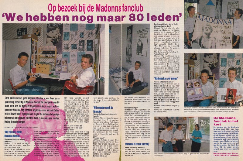 1989 - Unknown month - Hitkrant - Holland - Op bezoek bij de Madonnafanclub