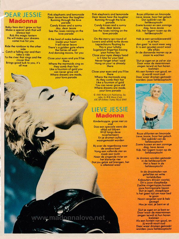 1989 - Unknown month - Unknown magazine - Holland - Dear Jessie