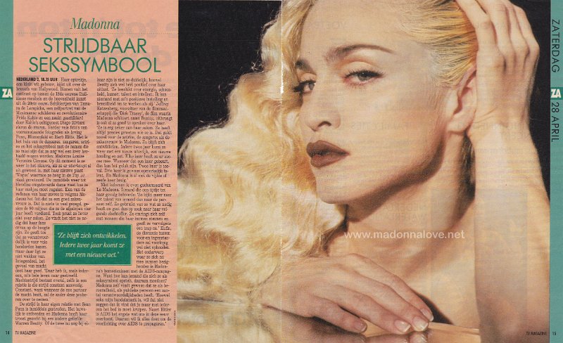 1990 - April - TV magazine - Holland - Strijdbaar sekssymbool