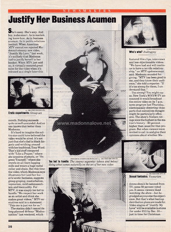 1990 - December - Newsweek - USA - Justify her business acumen