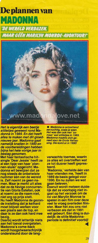 1990 - January - Top 10 - Holland - De plannen van Madonna