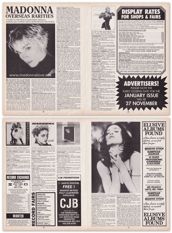 1990 - November - Record Collector - UK - Madonna overseas rarities