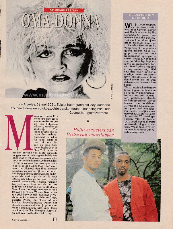 1990 - Unknown month - Hitkrant - Holland - De memoires van oma-donna