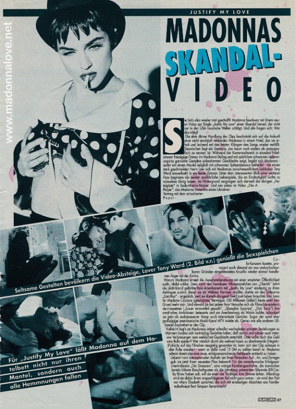 1990 - Unknown month - Popcorn - Germany - Madonnas skandal-video