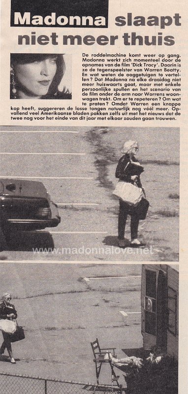 1990 - Unknown month - Unknown magazine - Holland - Madonna slaapt niet meer thuis