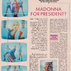 1990 - Unknown month - Unknown magazine - Holland - Madonna for president