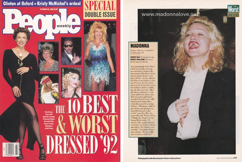1992 - October - People - USA - Best & worst dressed