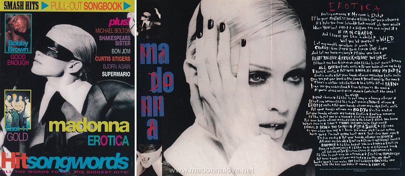 1992 - October - Smash Hits - UK - Smash Hits pull-out songbook - Madonna erotica