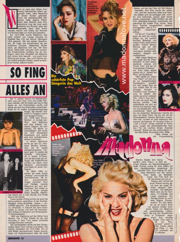1992 - Unknown month - Bravo - Germany - So fing alles an Madonna