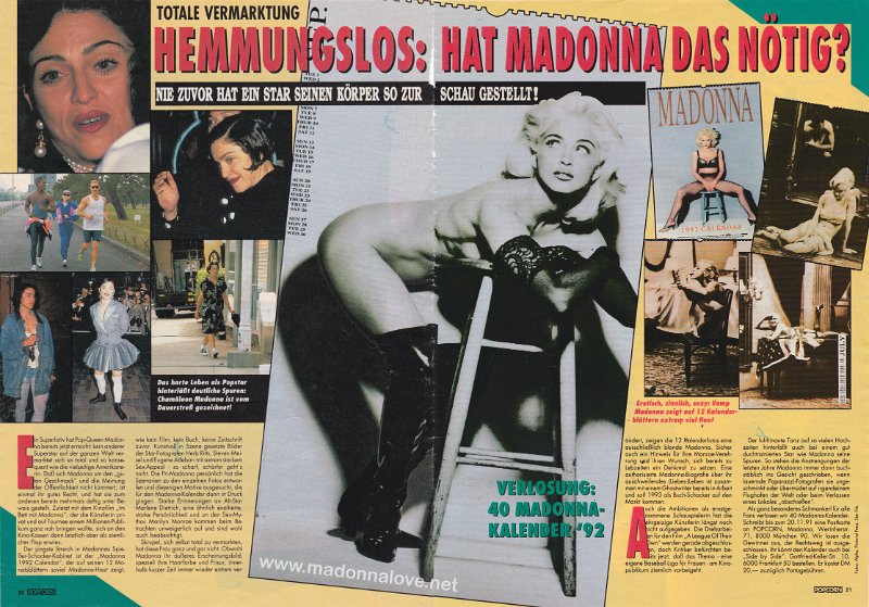 1992 - Unknown month - Popcorn - Germany - Hemmungslos hat Madonna das notig
