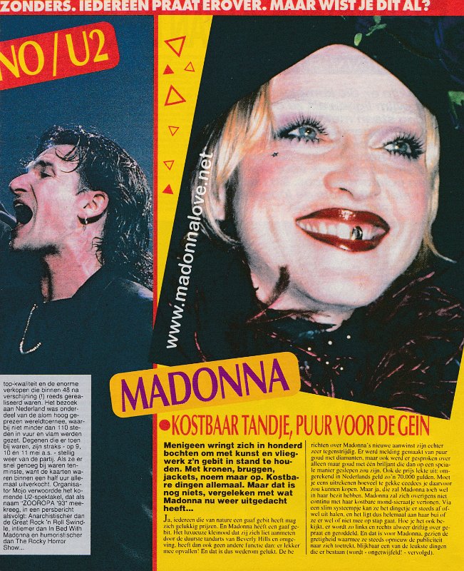 1992 - Unknown month - Top 10 - Holland - Madonna kostbaar tandje puur voor de gein