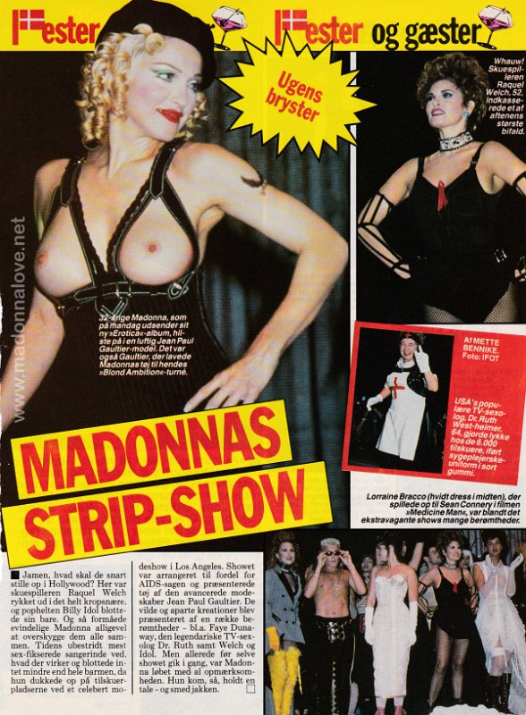 1992 - Unknown month - Unknown magazine - Denmark - Madonna strip-show 