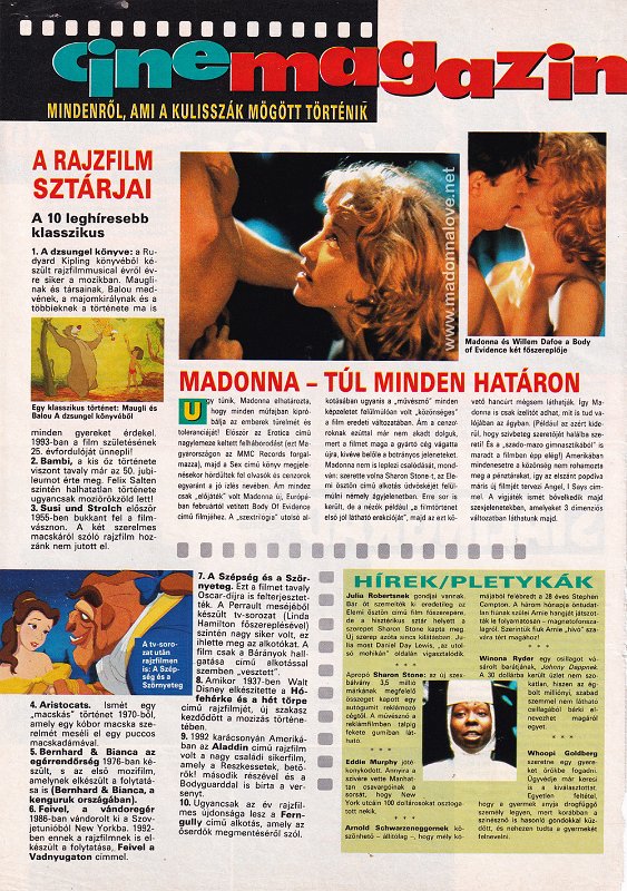 1993 - Unknown month - Cine magazine - Hungary - Madonna - tul minden hataron