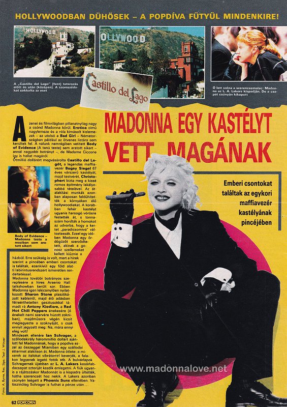 1993 - Unknown month - Popcorn - Hungary - Madonna egy kastelyt vett maganak