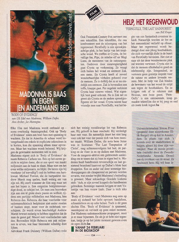1993 - Unknown month - Unknown magazine - Holland - Madonna is baas in eigen (en andermans) bed