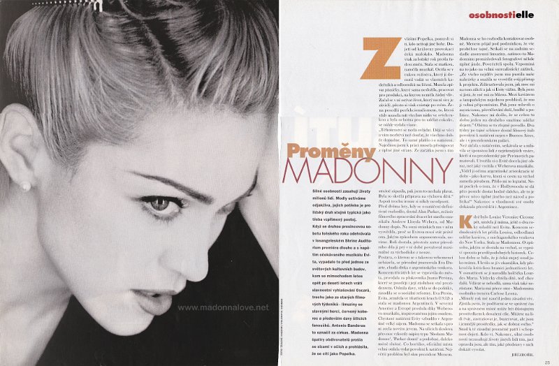 1995 - Unknown month - Elle - Czech Republic - Promeny Madonny