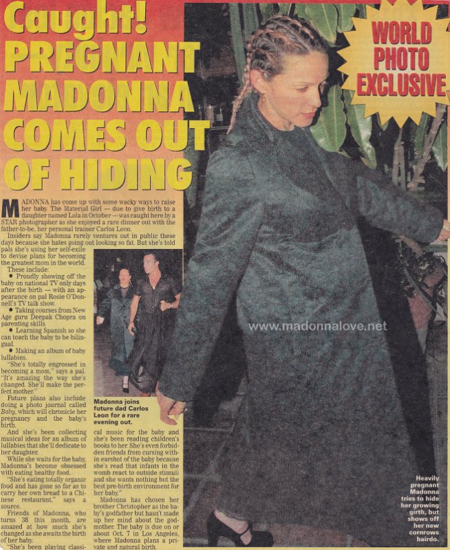 1996 - Unknown month - Star - USA - Caught! Pregnant Madonna comes out of hiding