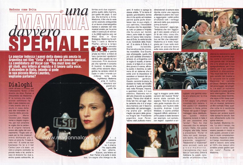 1996 - Unknown month - Unknown magazine - Italy - Una mamma davvero speciale