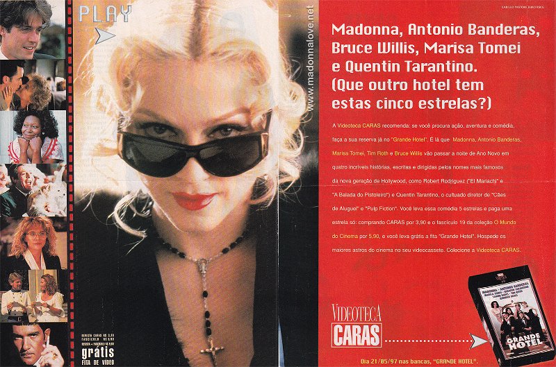 1997 - Unknown month - Caras - Brazil - Madonna, Antonia Banderas, Bruce Willis, Marisa Tomei e Quentin Tarantino