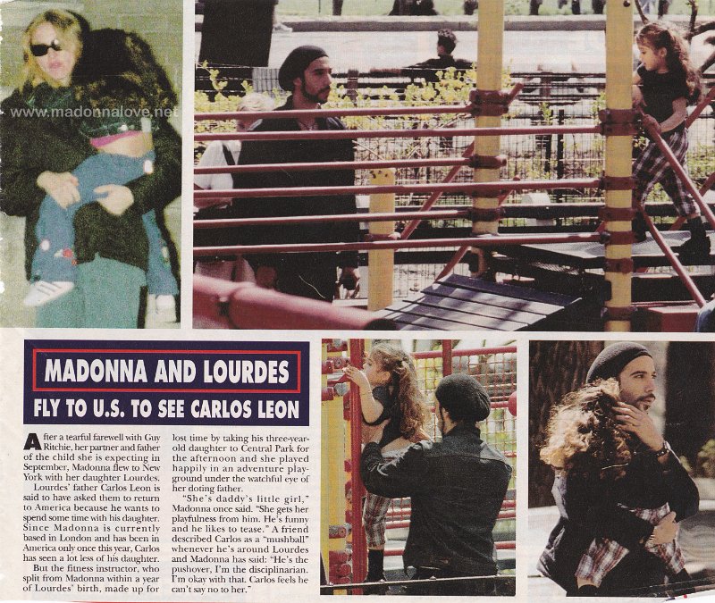 1998 - Unknown month - Hello - UK - Madonna and Lourdes fly to U.S. to see Carlos Leon