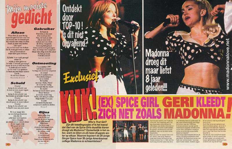 1998 - Unknown month - Top 10 - Holland - (ex) spice girl Geri kleedt zoch net zoals Madonna