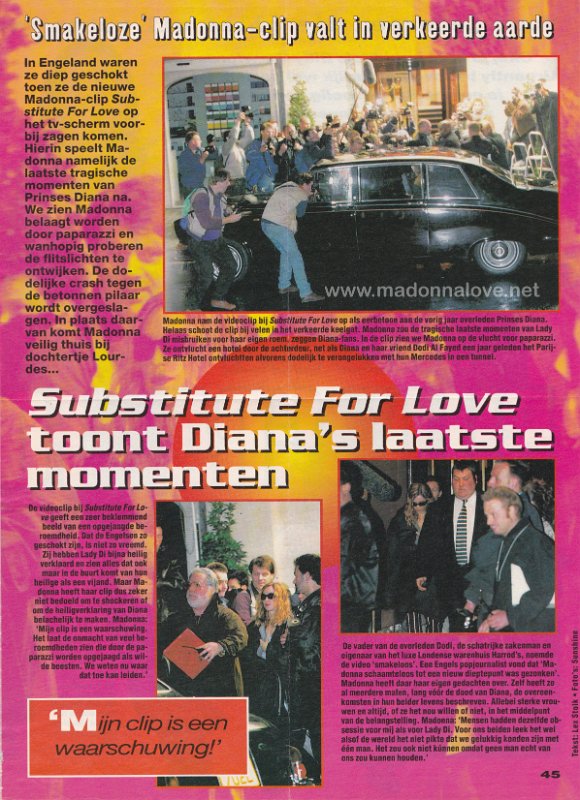 1998 - Unknown month - Top 10 - Holland - Substitute for love toont Diana's laatste momenten