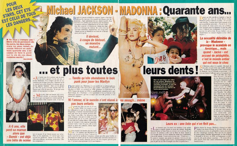 1998 - Unknown month - Unknown magazine - France - Michael Jackson - Madonna - Quarante ans