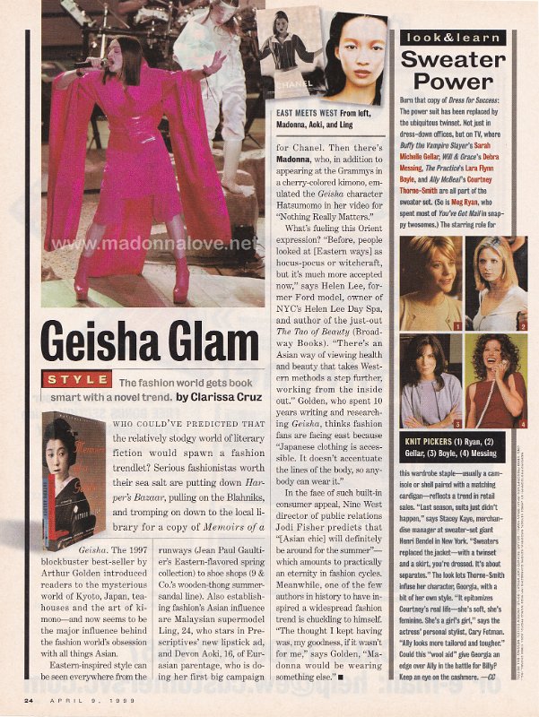 1999 - April - Entertainment weekly - USA - Geisha glam