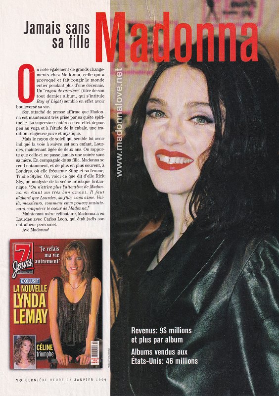 1999 - January - Derniere heure - France - Jamais sans sa fille Madonna