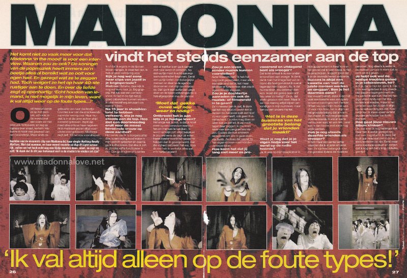 1999 - Unknown month - Hitkrant - Holland - Madonna vindt het steeds eenzamer aan de top