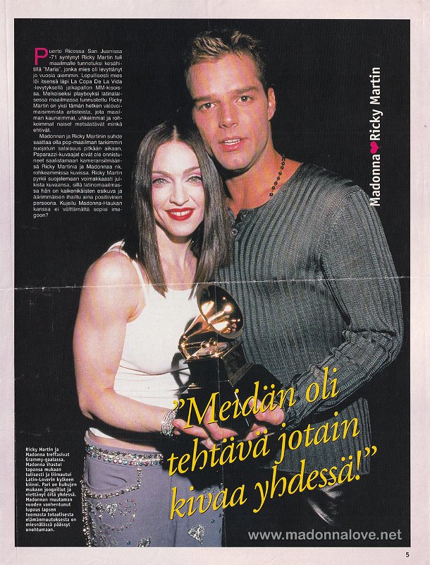1999 - Unknown month - Suosikki - Finland - Madonna Ricky Martin - Meidan oli tehtava jotain kivaa yhdessa!