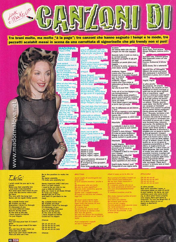 1999 - Unknown month - TamTam - Italy - Canzoni di - Madonna Vogue 1990