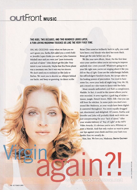 2000 - October - OUT - USA - Virgin again