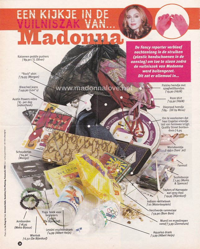 2000 - Unknown month - Fancy - Holland - Een kijkje in de vuilniszak van Madonna