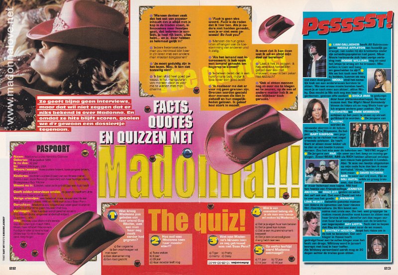 2000 - Unknown month - Hitkrant - Holland - Facts quotes en quizzen met Madonna