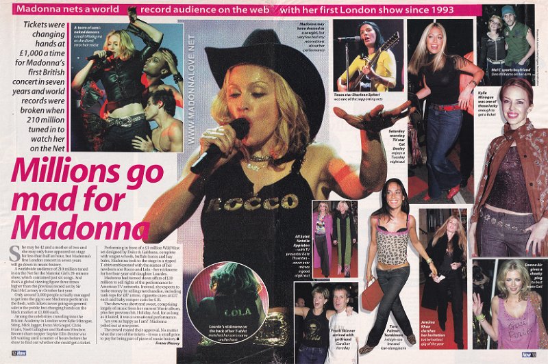 2000 - Unknown month - NOW - UK - Millions go mad for madonna