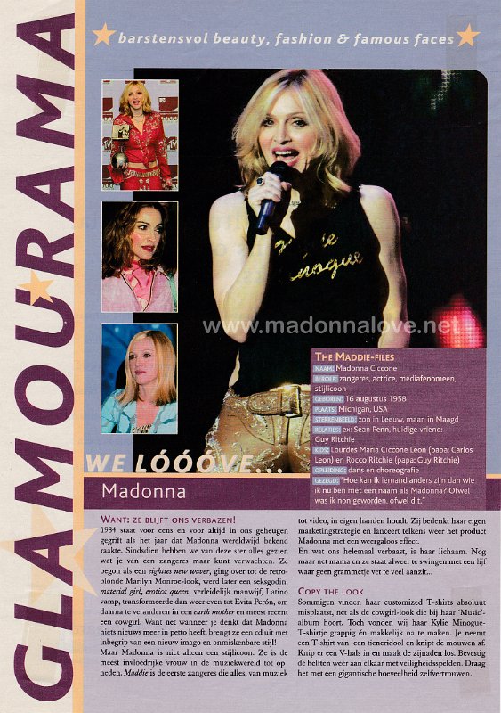 2000 - Unknown month - Unknown magazine - Belgium - We looove... Madonna