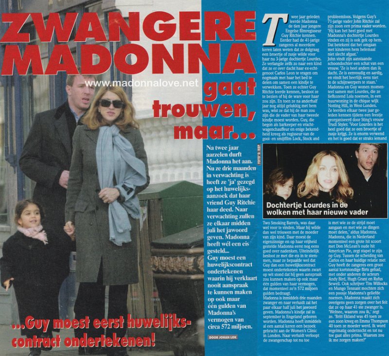 2000 - Unknown month - Weekend - Holland - Zwangere Madonna gaat trouwen maar