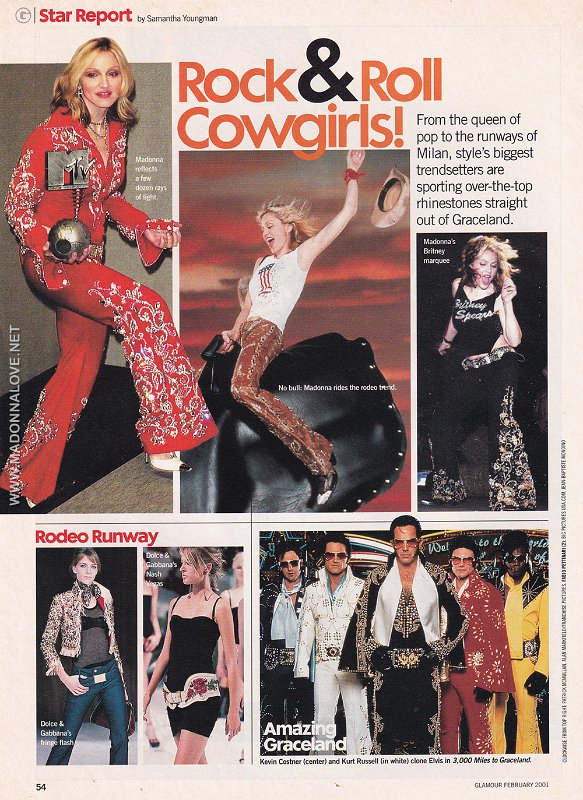 2001 - February - Glamour - USA - Rock & roll cowgirls!