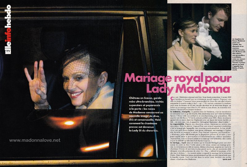 2001 - January - Elle - France - Mariage royal pour Lady Madonna