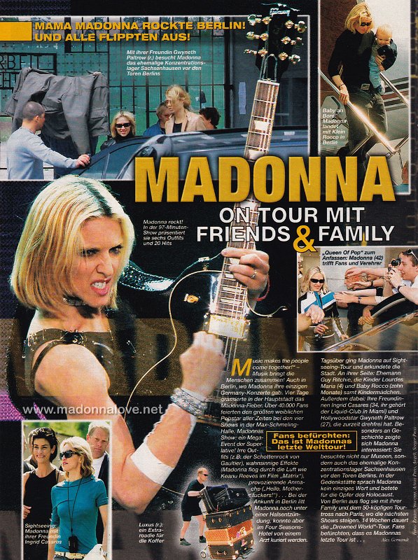 2001 - June - Bravo - Germany - Madonna on tour mit friends & family