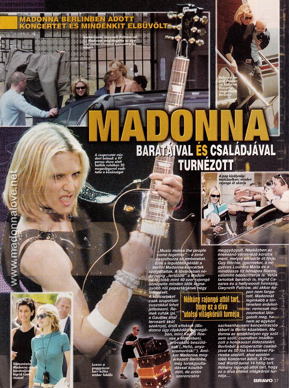 2001 - June - Bravo - Hungary - Madonna barataival es csaladjaval turnezott