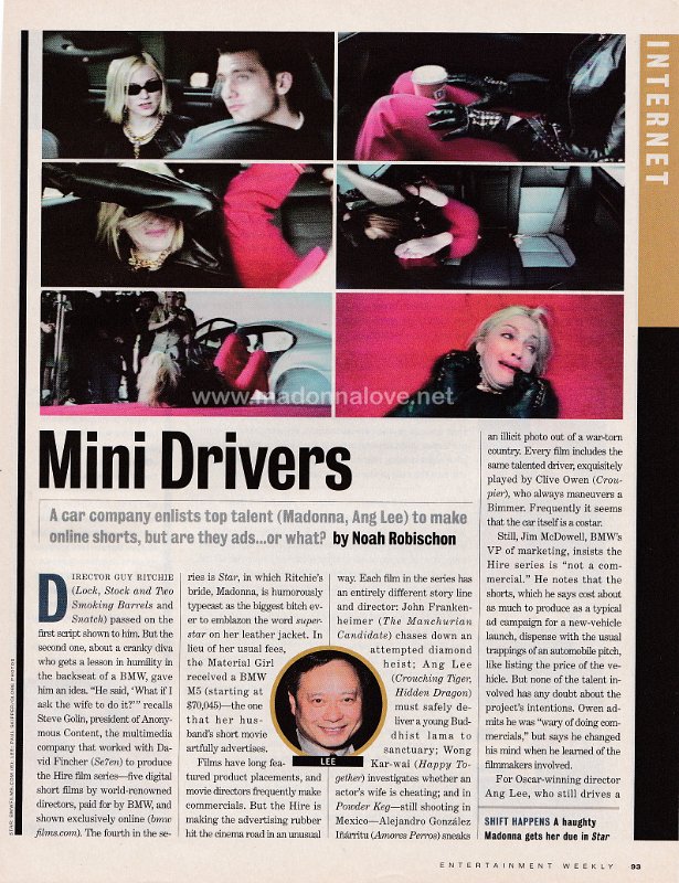 2001 - June - Entertainment weekly - USA - Mini drivers