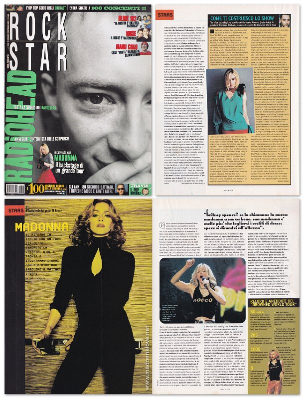 2001 - June - Rock Star - Italy - L'intervista per il tour Madonna