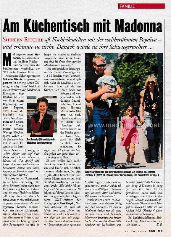 2001 - Unknown month - Bunte - Germany - Am Kuchentisch mit Madonna