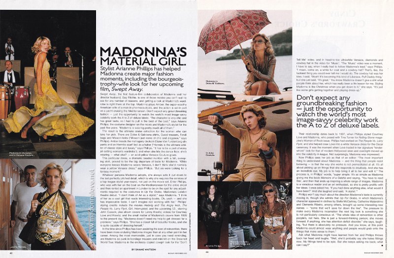 2002 - December - Harper's Bazaar - USA - Madonna's material girl