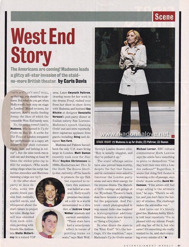 2002 - June - Entertainment weekly - USA - West end story